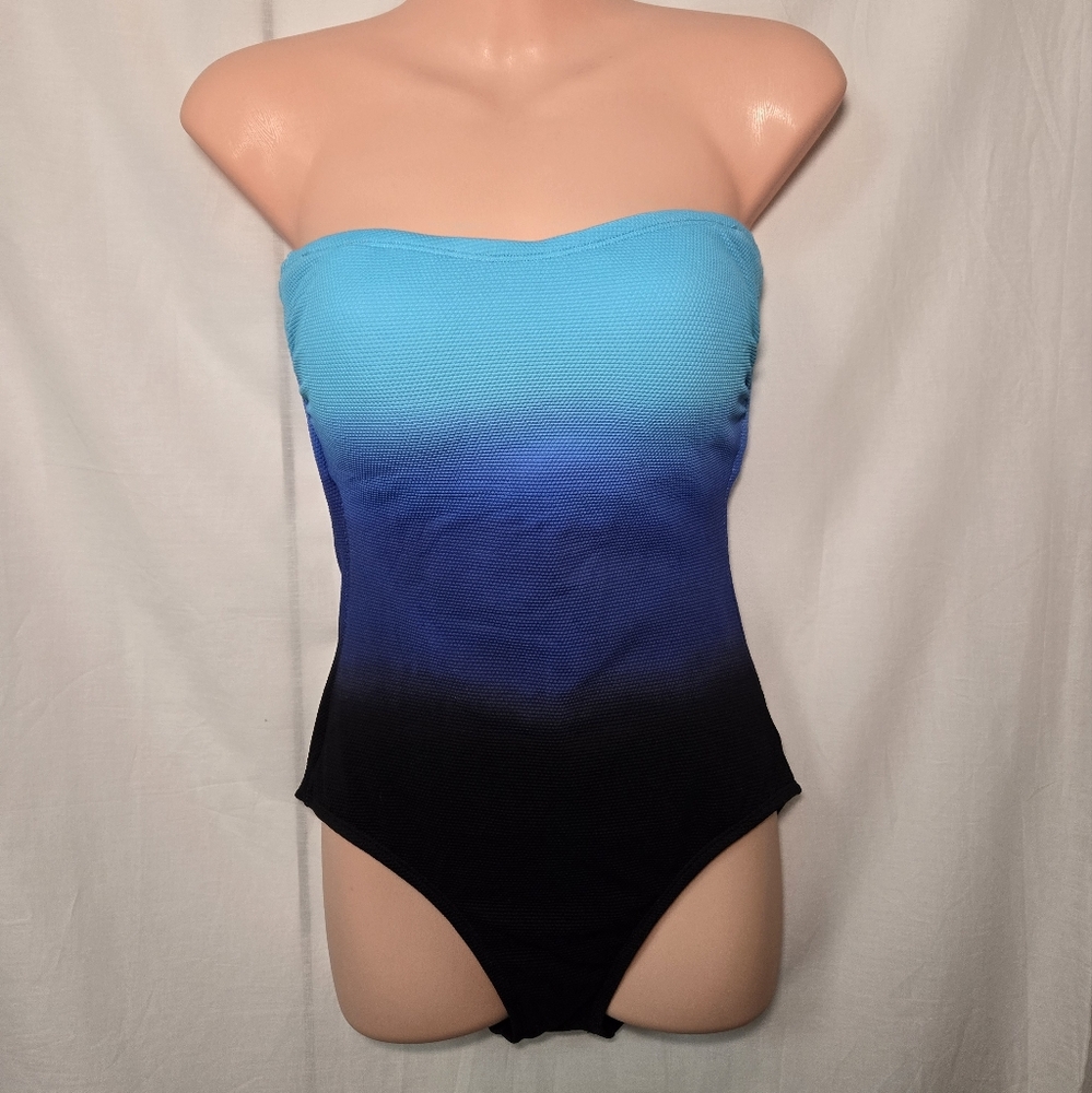 Tommy Bahama Women's Island Cays Tropical Engineered Bandeau One Piece Swimsuit